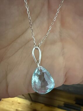 Swarovski Parallele Pale Blue Awua Teardrop Pendant Necklace